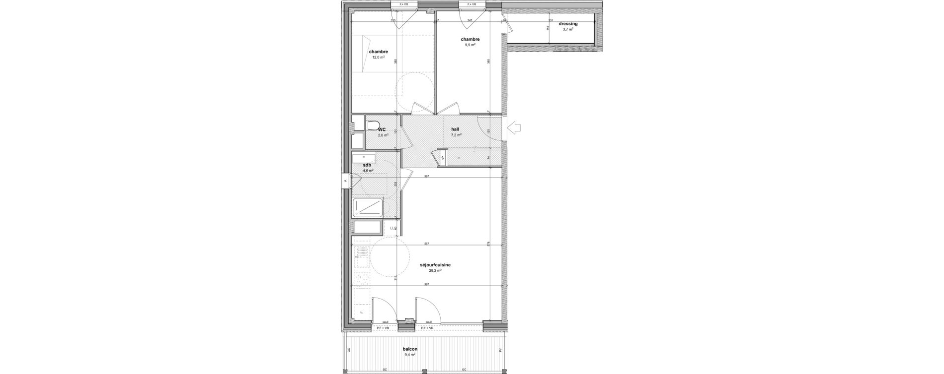 Appartement T3 de 67,20 m2 &agrave; Ferney-Voltaire Centre
