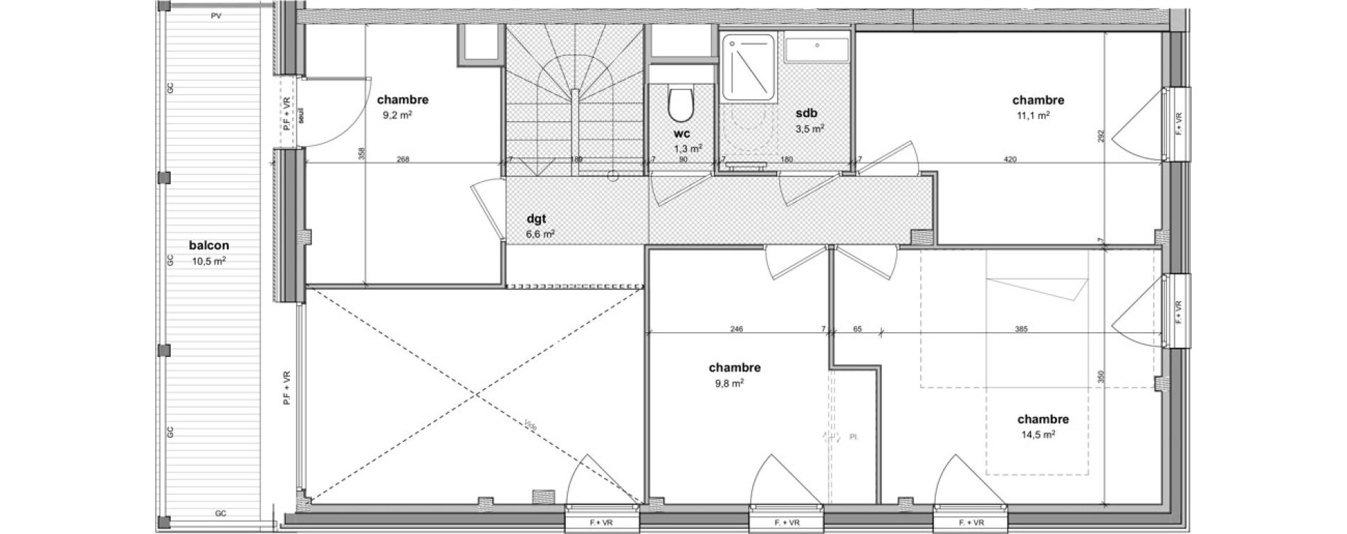 Duplex T5 de 106,60 m2 &agrave; Ferney-Voltaire Centre