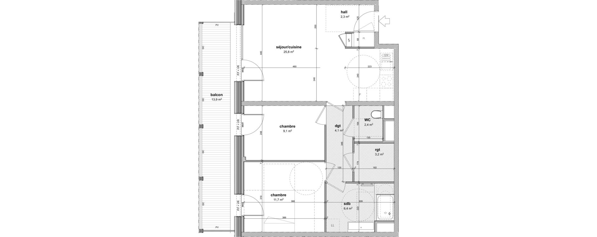 Appartement T3 de 65,00 m2 &agrave; Ferney-Voltaire Centre