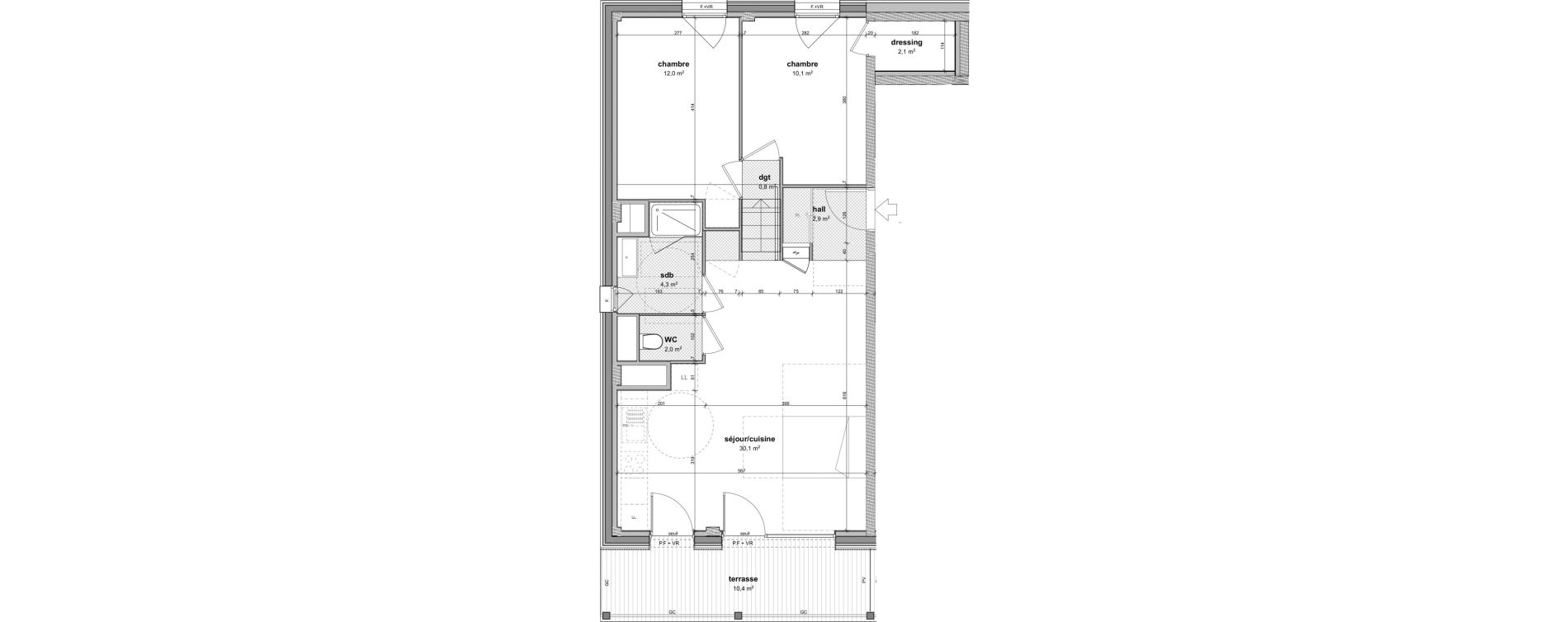 Appartement T3 de 64,30 m2 &agrave; Ferney-Voltaire Centre