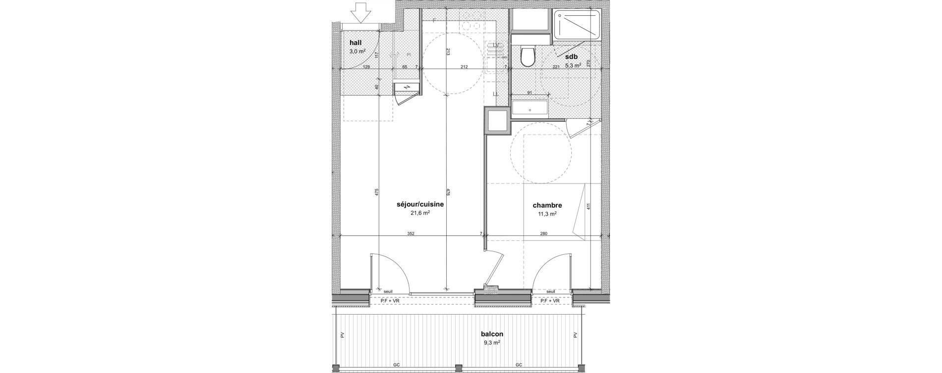 Appartement T2 de 41,20 m2 &agrave; Ferney-Voltaire Centre