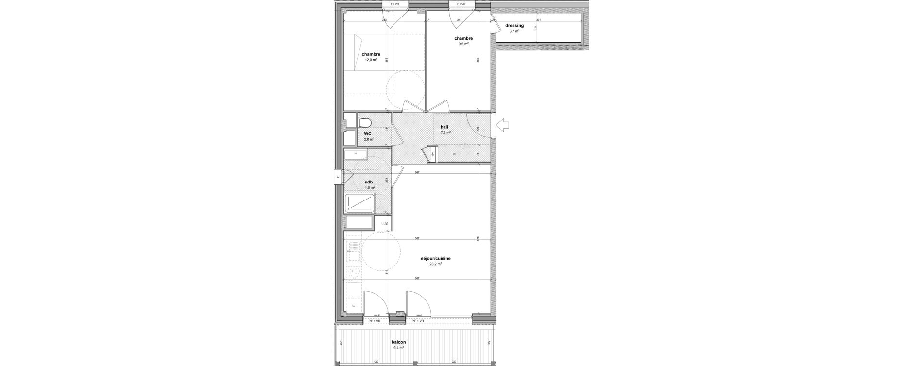 Appartement T3 de 67,20 m2 &agrave; Ferney-Voltaire Centre