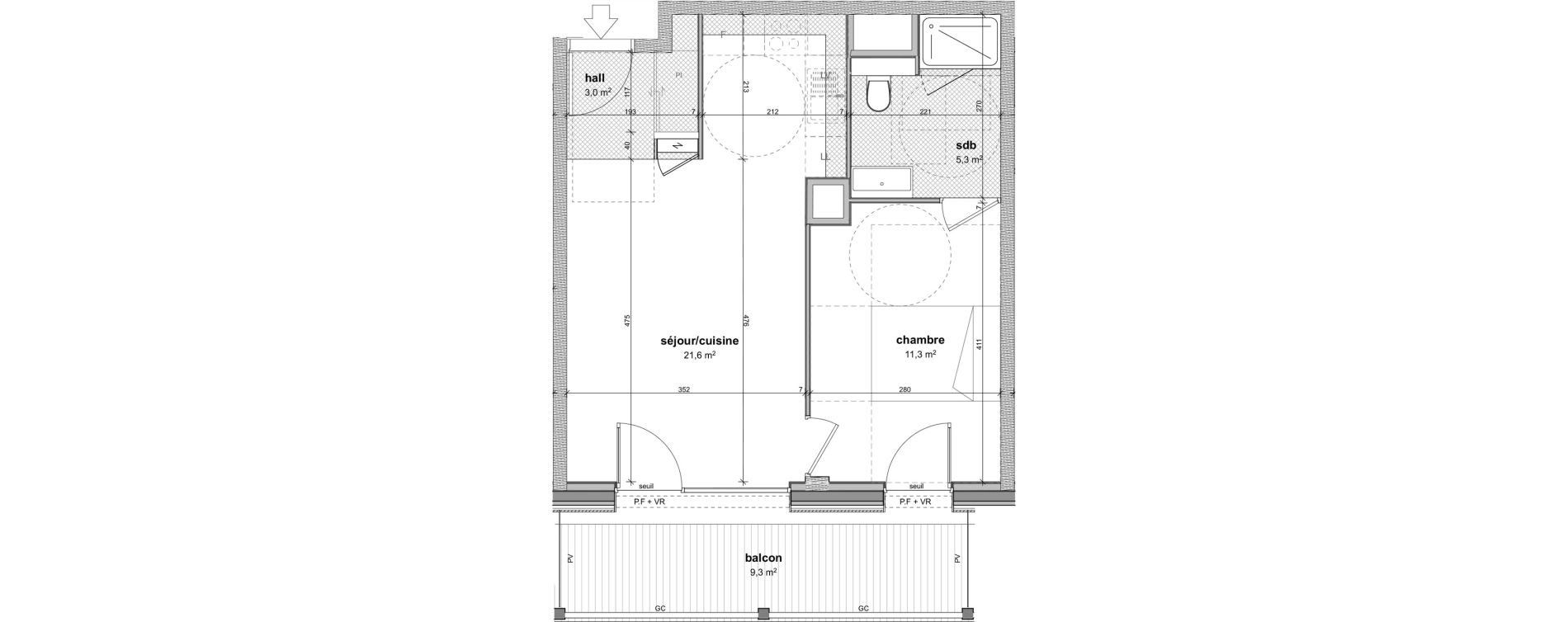 Appartement T2 de 41,20 m2 &agrave; Ferney-Voltaire Centre