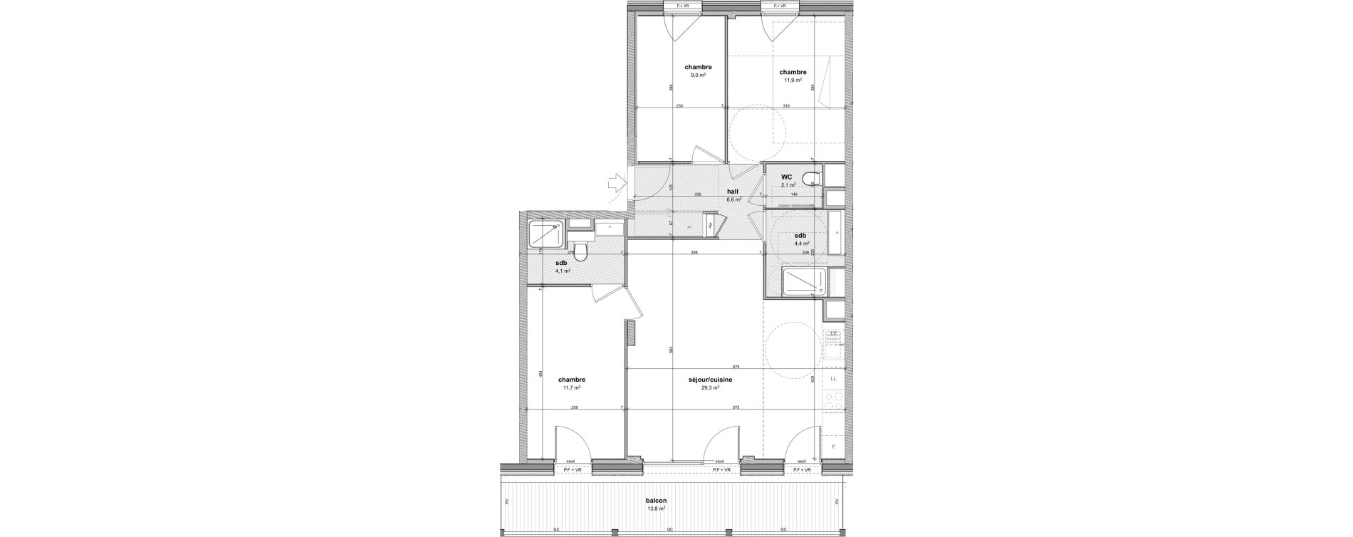 Appartement T4 de 79,10 m2 &agrave; Ferney-Voltaire Centre