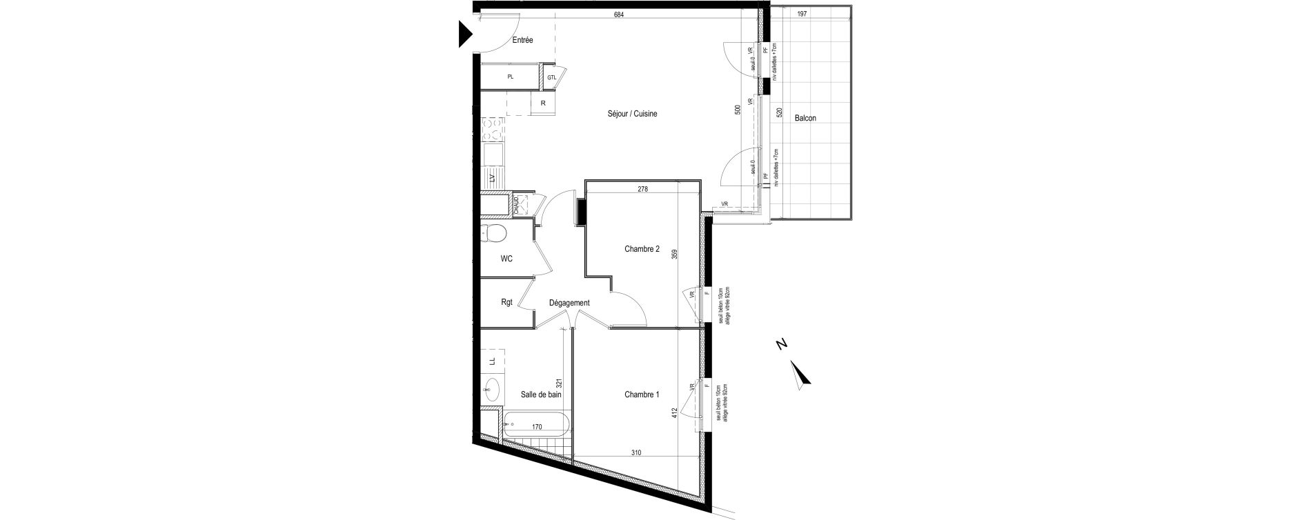Appartement T3 de 65,21 m2 &agrave; Gex Centre