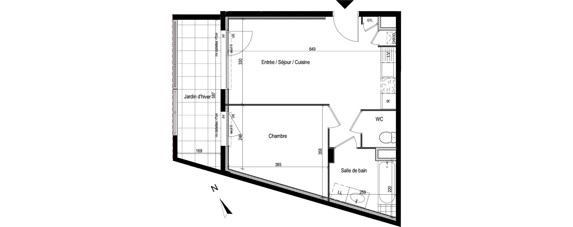 Appartement T2 de 42,37 m2 &agrave; Gex Centre