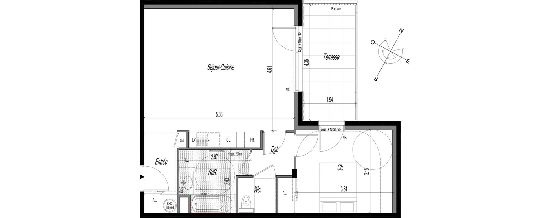 Appartement T2 de 53,75 m2 &agrave; Gex Terres d harmonie