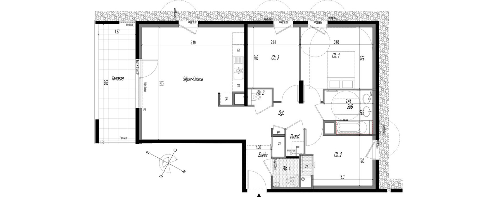 Appartement T4 de 77,65 m2 &agrave; Gex Terres d harmonie