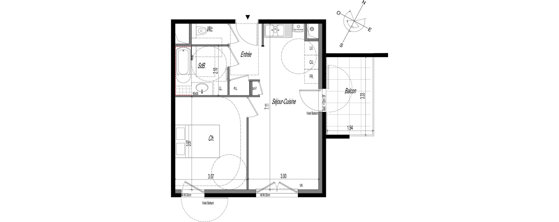 Appartement T2 de 41,25 m2 &agrave; Gex Terres d harmonie