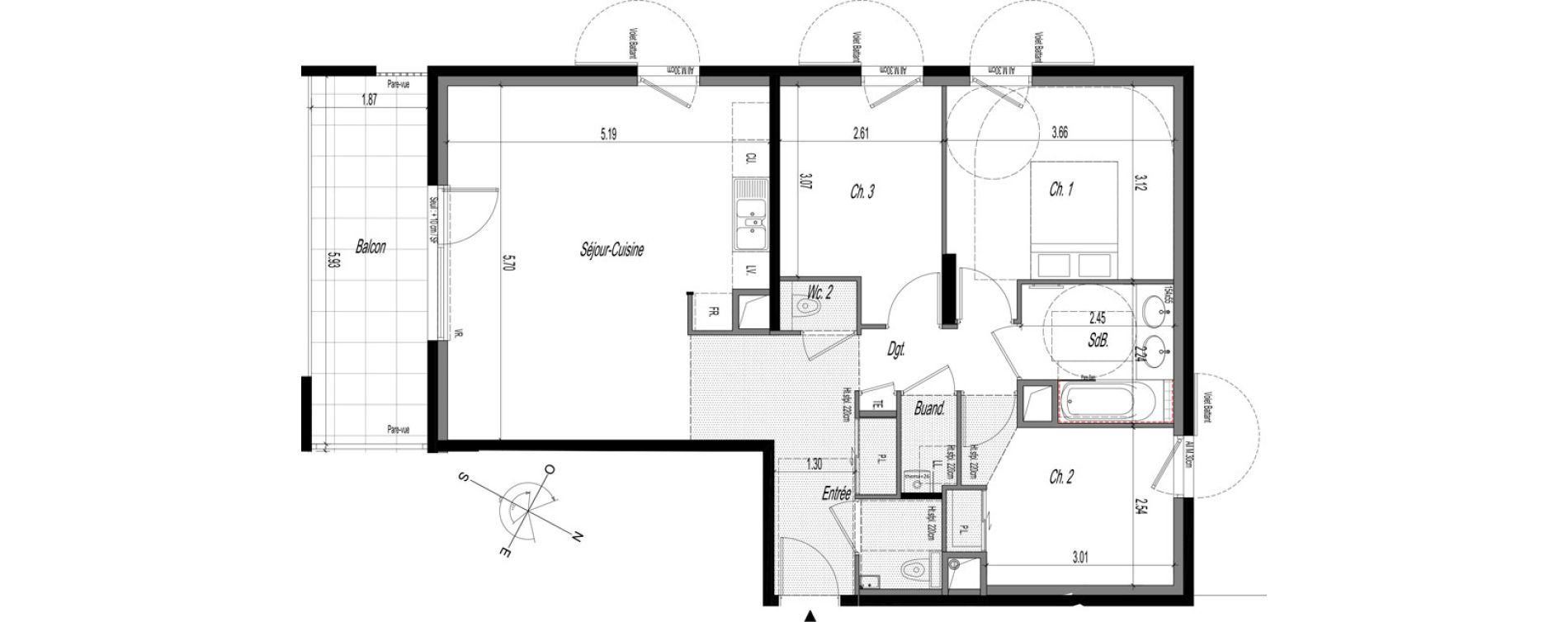 Appartement T4 de 77,65 m2 &agrave; Gex Terres d harmonie
