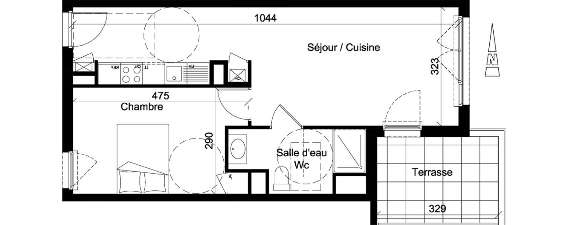 Appartement T2 de 45,90 m2 &agrave; Jassans-Riottier Centre