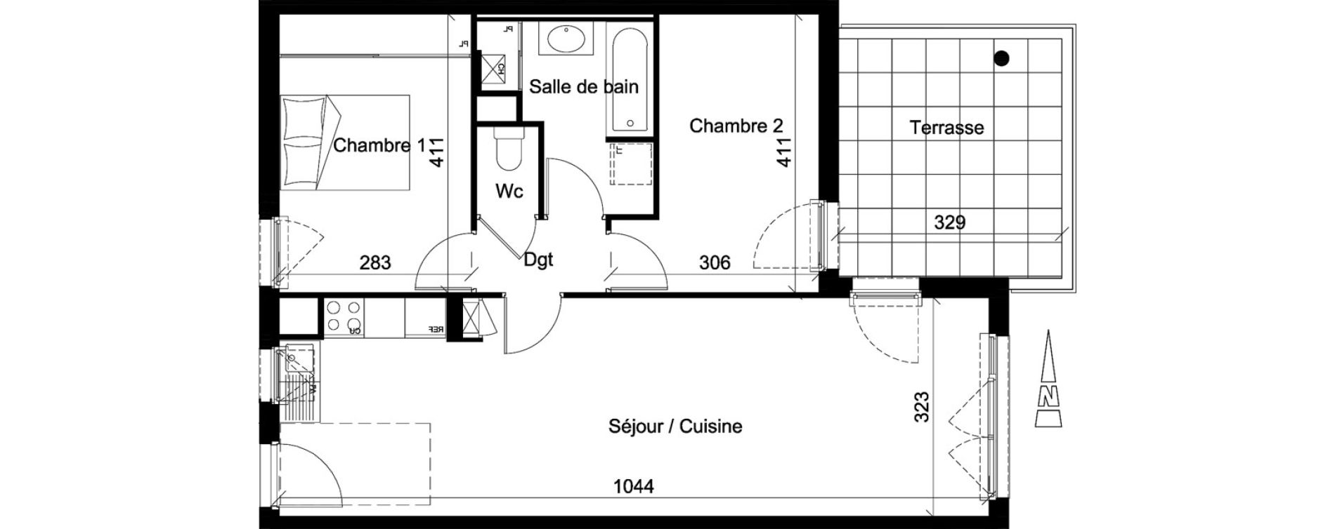 Appartement T3 de 64,02 m2 &agrave; Jassans-Riottier Centre