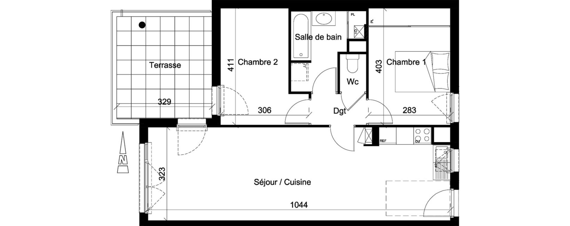 Appartement T3 de 63,43 m2 &agrave; Jassans-Riottier Centre