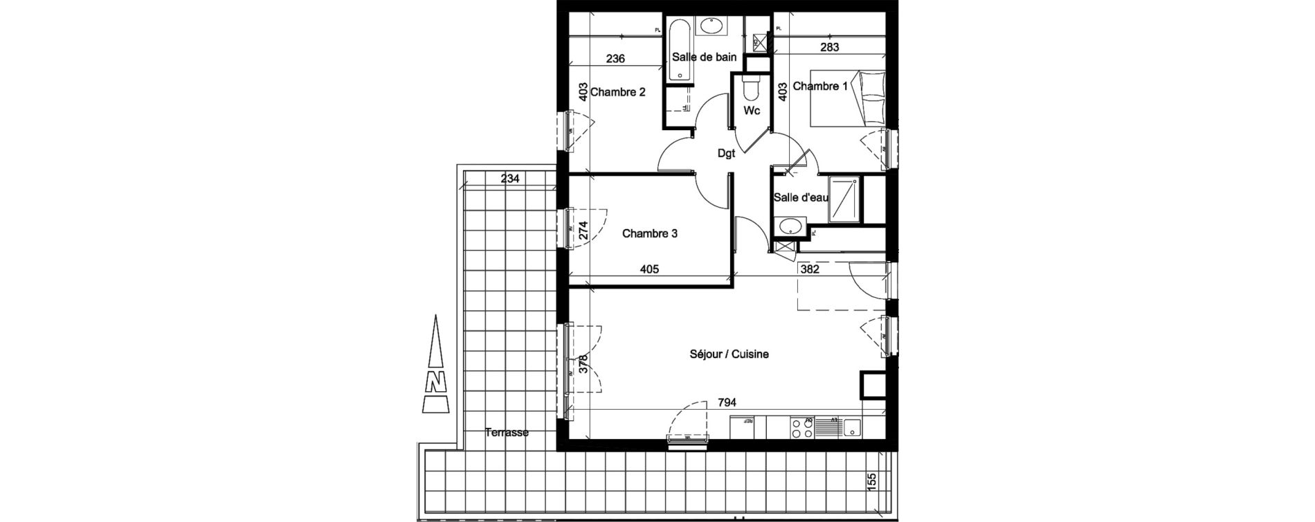 Appartement T4 de 80,51 m2 &agrave; Jassans-Riottier Centre