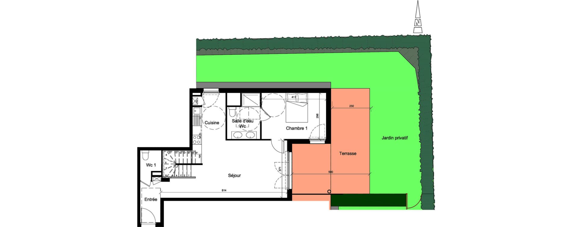 Duplex T5 de 100,92 m2 &agrave; Jassans-Riottier Centre