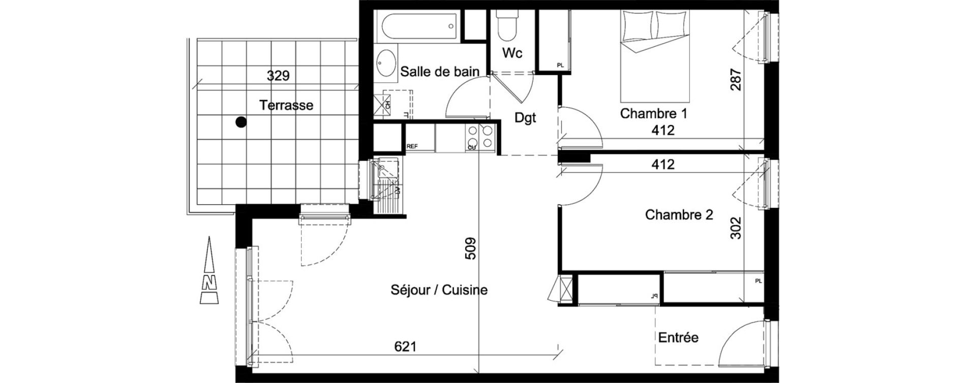 Appartement T3 de 63,92 m2 &agrave; Jassans-Riottier Centre
