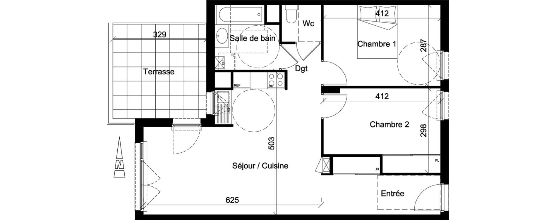 Appartement T3 de 63,86 m2 &agrave; Jassans-Riottier Centre