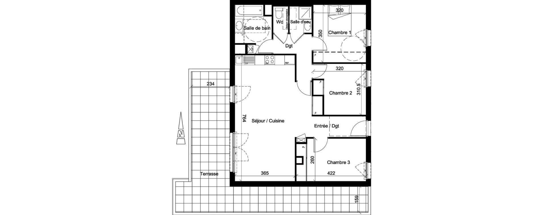 Appartement T4 de 80,95 m2 &agrave; Jassans-Riottier Centre