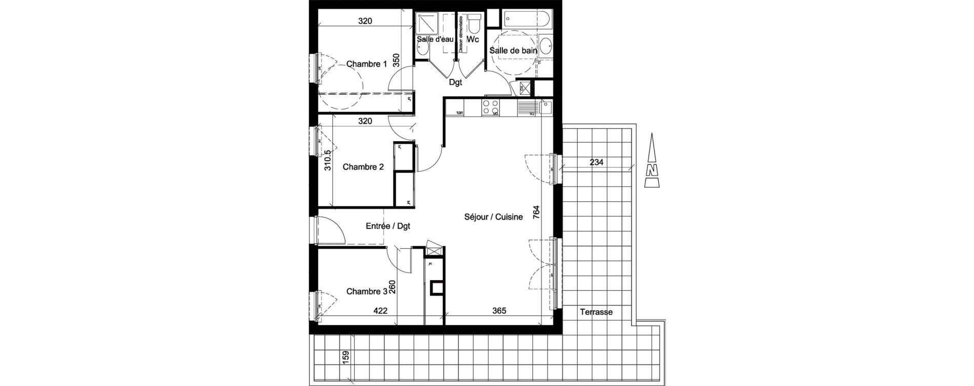 Appartement T4 de 80,95 m2 &agrave; Jassans-Riottier Centre