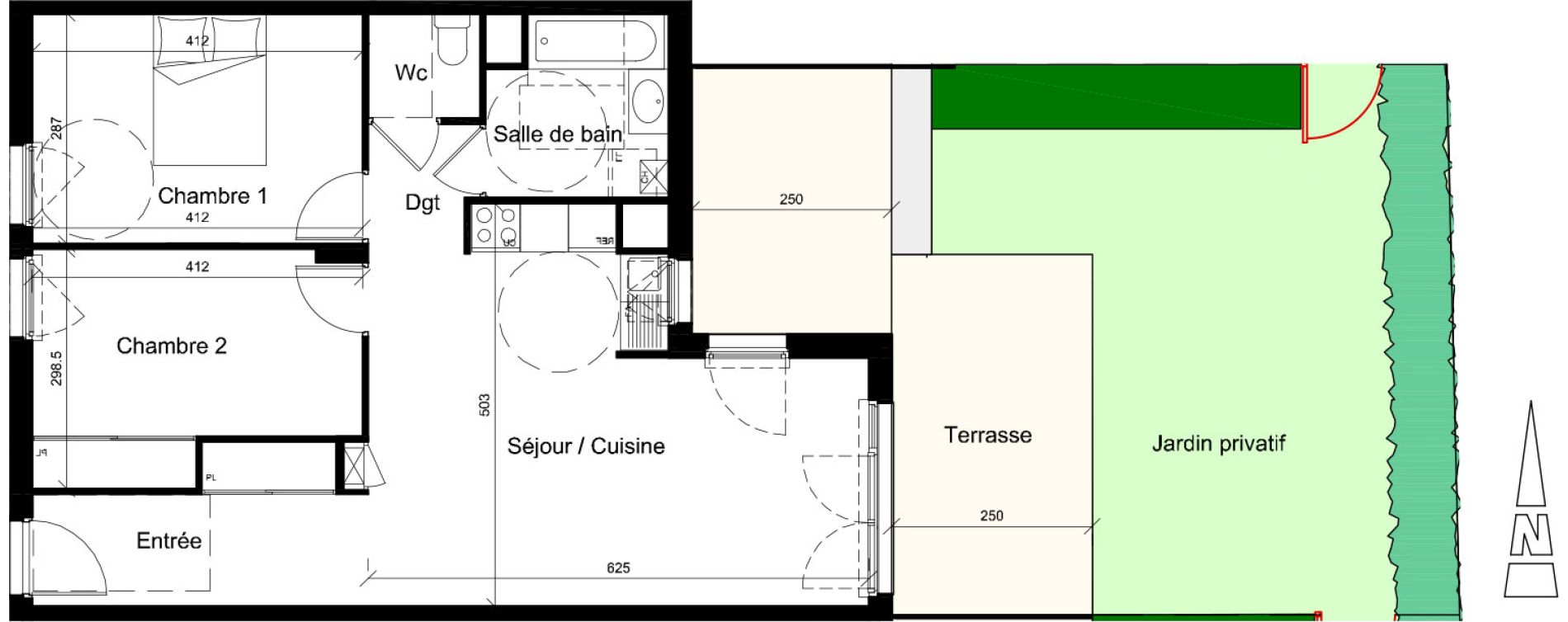 Appartement T3 de 63,86 m2 &agrave; Jassans-Riottier Centre