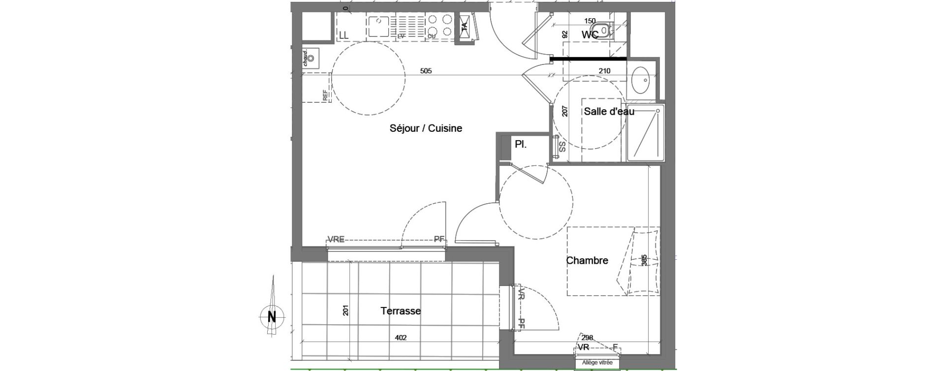 Appartement T2 de 39,23 m2 &agrave; Jassans-Riottier Centre