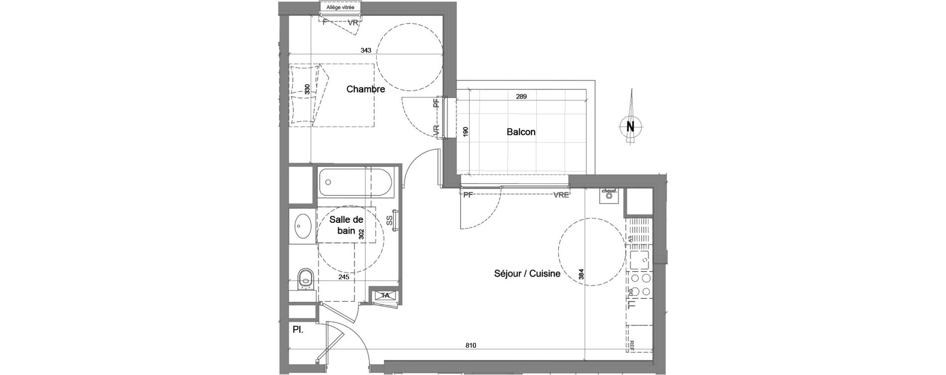 Appartement T2 de 42,33 m2 &agrave; Jassans-Riottier Centre