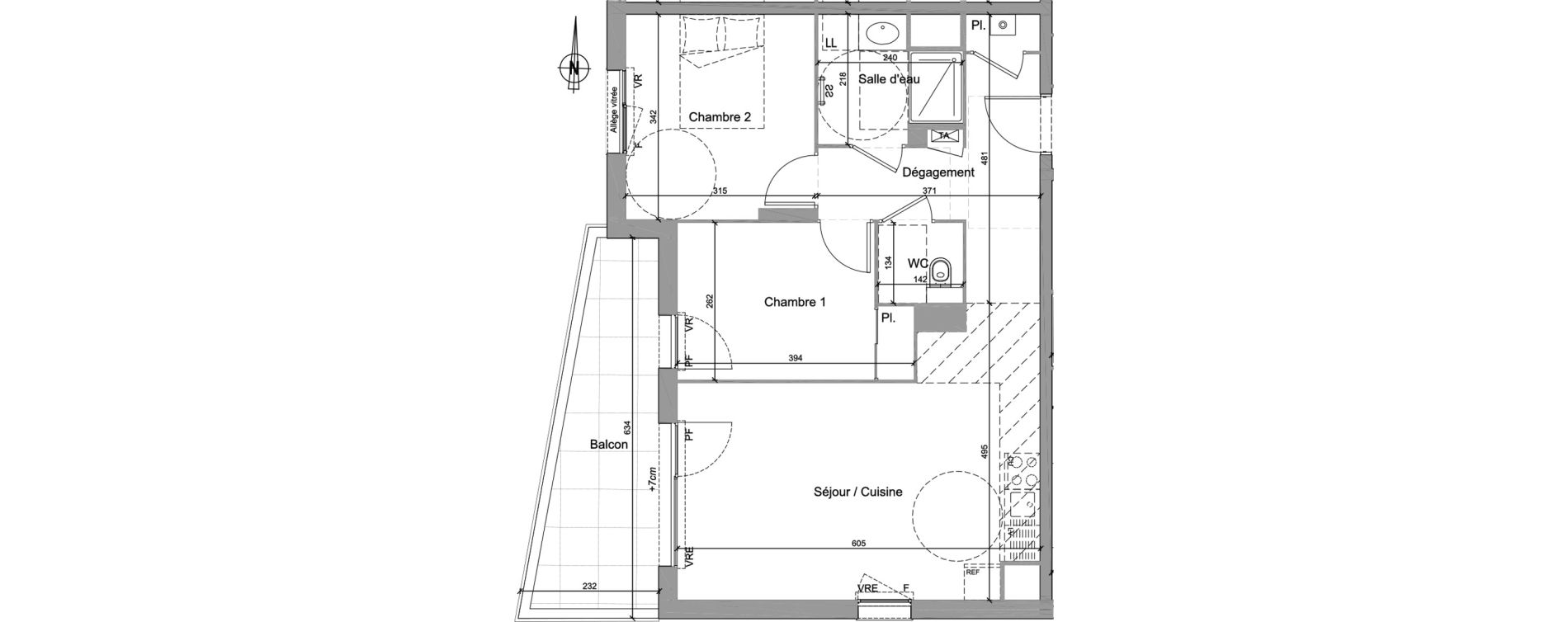 Appartement T3 de 59,04 m2 &agrave; Jassans-Riottier Centre