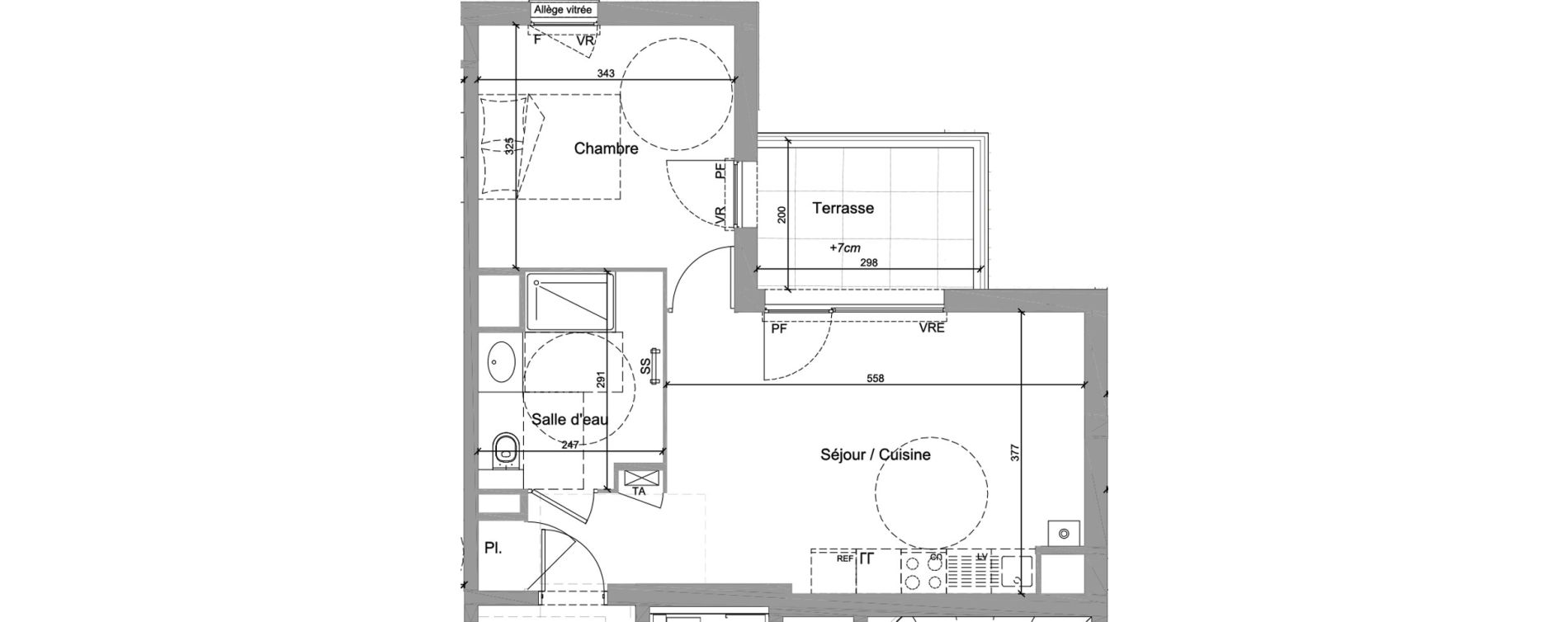 Appartement T2 de 41,50 m2 &agrave; Jassans-Riottier Centre