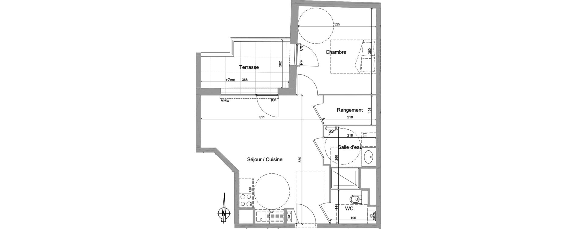 Appartement T2 de 44,87 m2 &agrave; Jassans-Riottier Centre