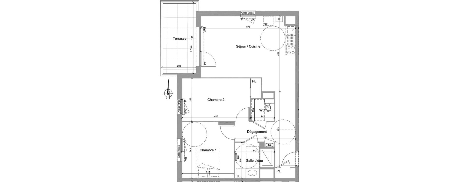 Appartement T3 de 61,03 m2 &agrave; Jassans-Riottier Centre