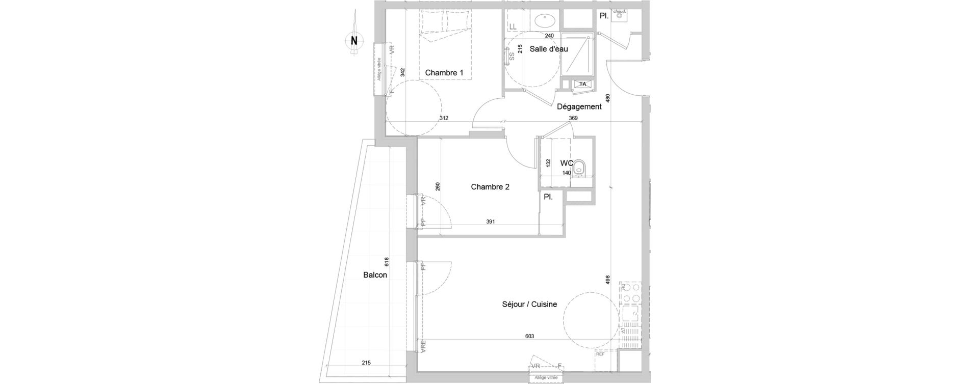 Appartement T3 de 58,53 m2 &agrave; Jassans-Riottier Centre