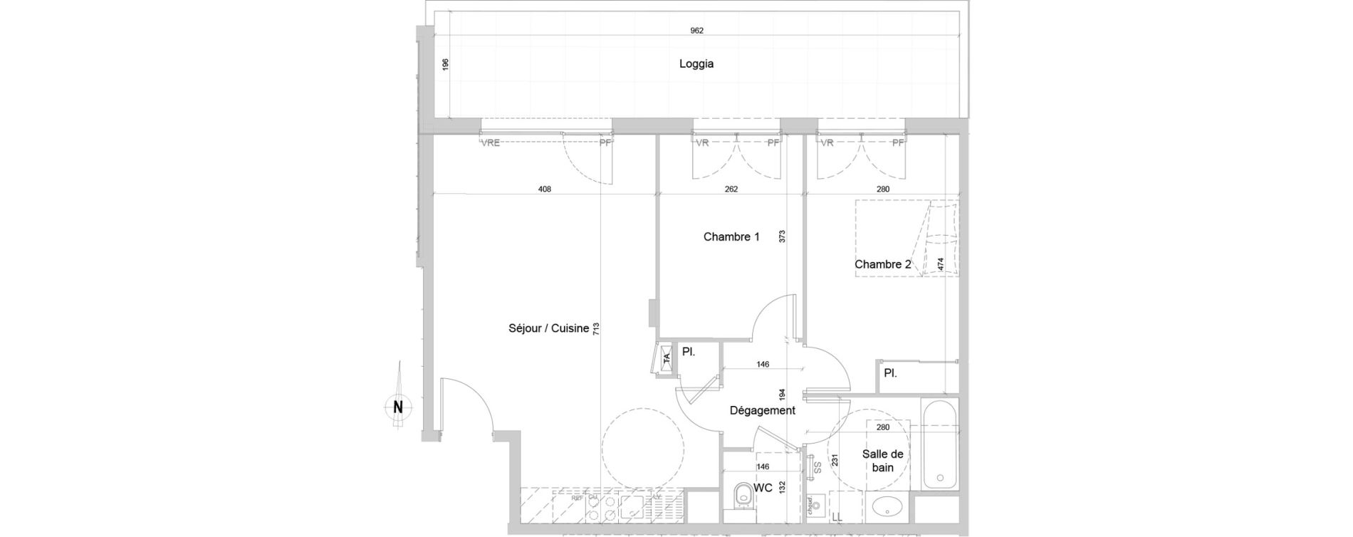 Appartement T3 de 63,15 m2 &agrave; Jassans-Riottier Centre