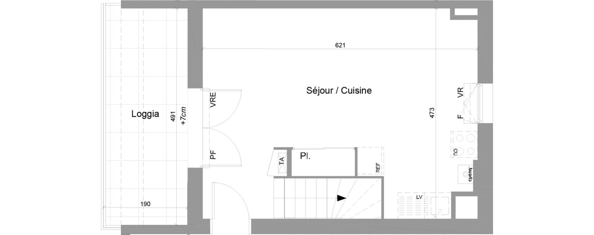 Appartement T3 de 65,34 m2 &agrave; Jassans-Riottier Centre