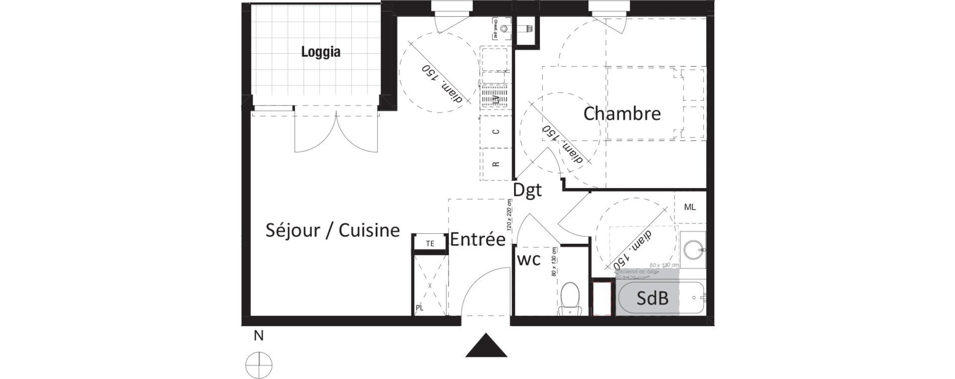 Appartement T2 de 42,20 m2 &agrave; Jassans-Riottier Centre