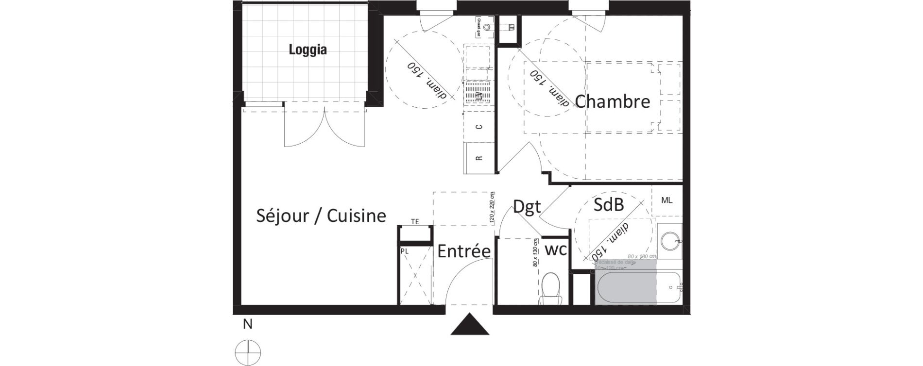 Appartement T2 de 42,23 m2 &agrave; Jassans-Riottier Centre
