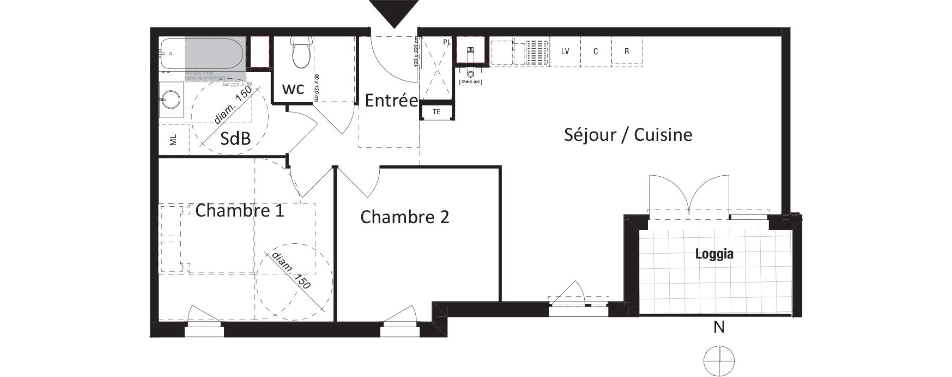 Appartement T3 de 59,33 m2 &agrave; Jassans-Riottier Centre