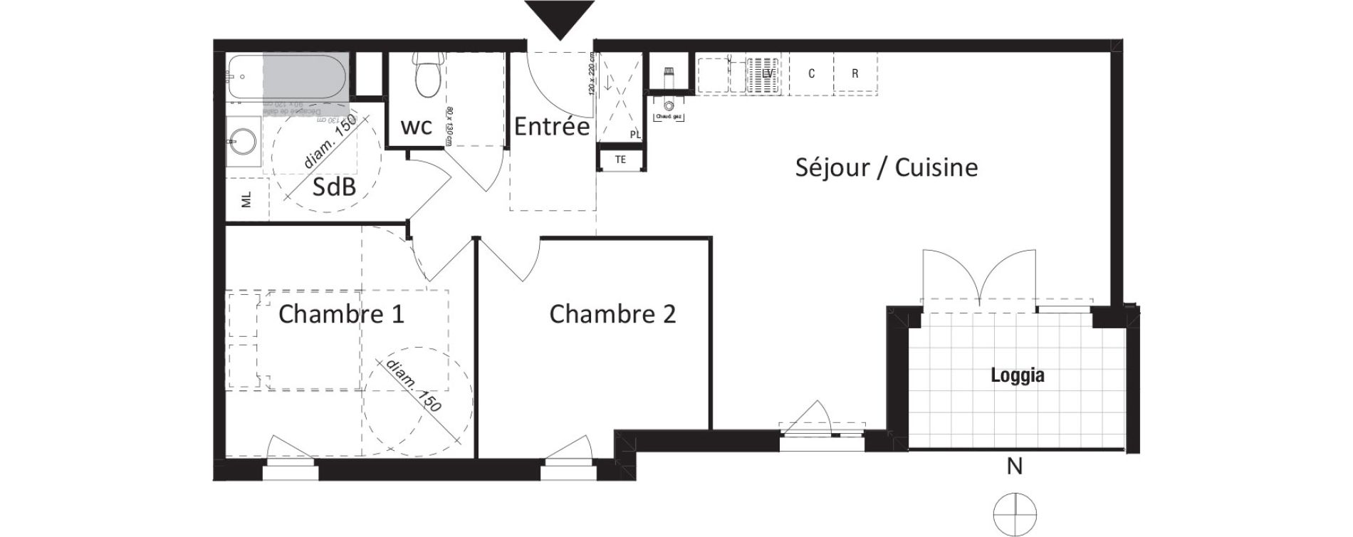 Appartement T3 de 59,45 m2 &agrave; Jassans-Riottier Centre