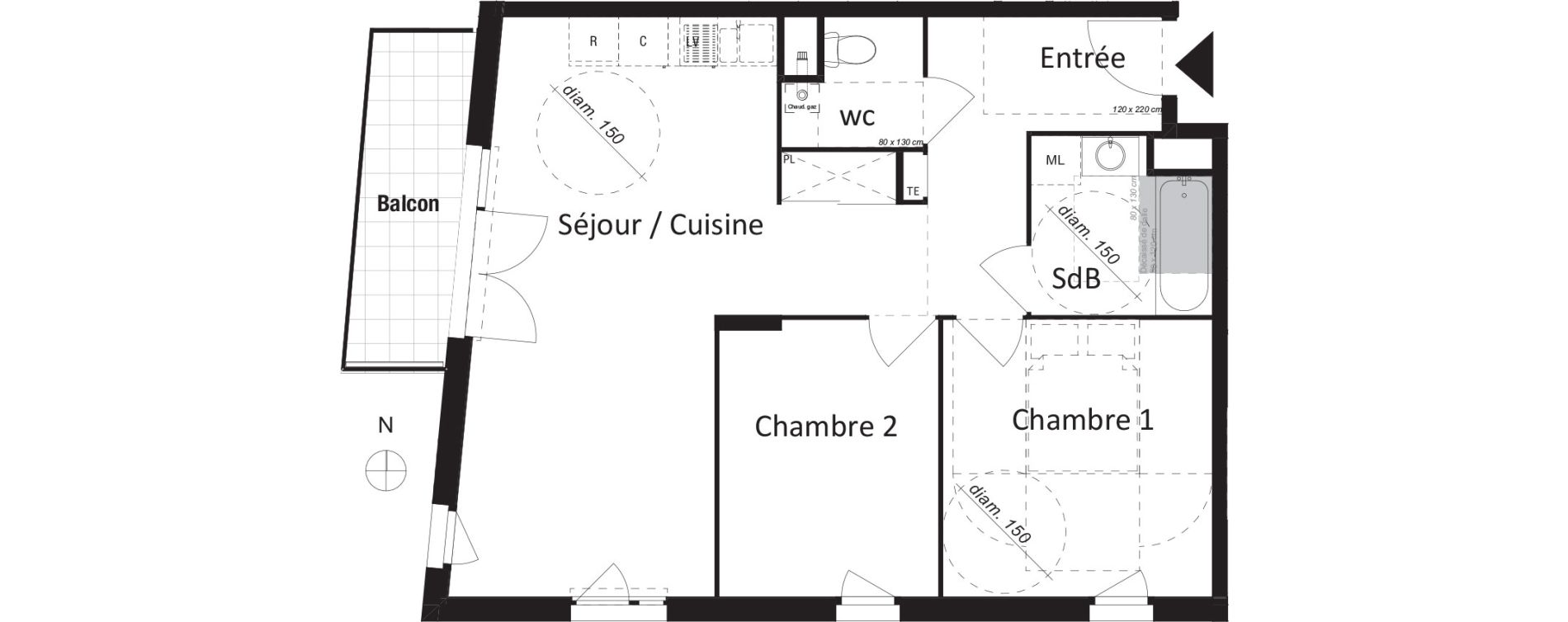 Appartement T3 de 61,78 m2 &agrave; Jassans-Riottier Centre