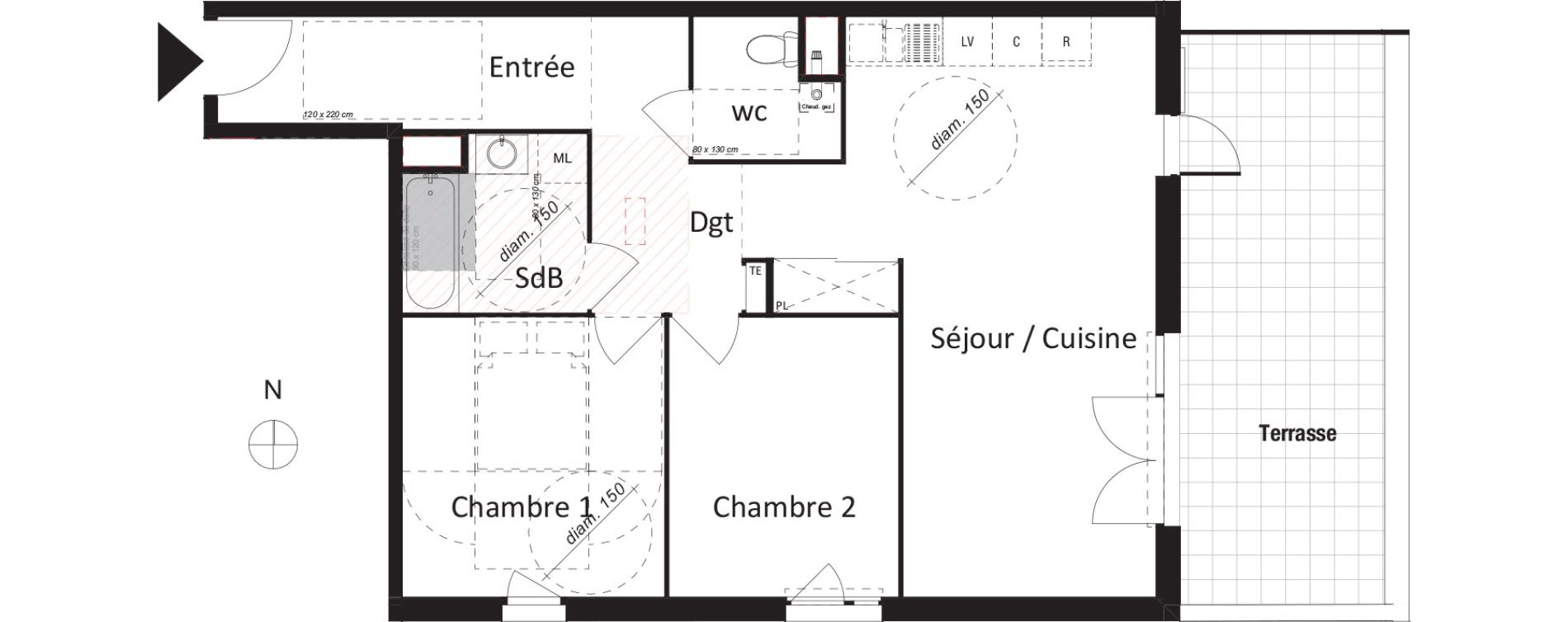 Appartement T3 de 67,07 m2 &agrave; Jassans-Riottier Centre