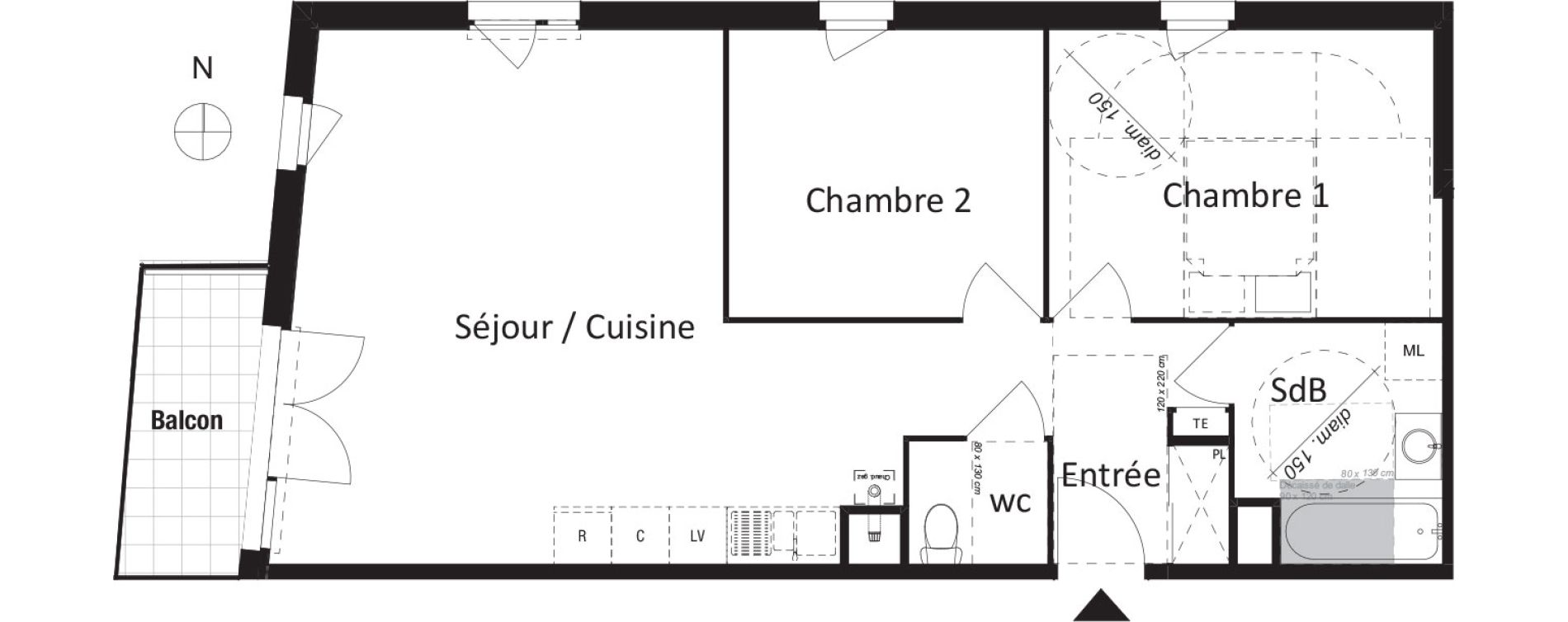 Appartement T3 de 66,49 m2 &agrave; Jassans-Riottier Centre
