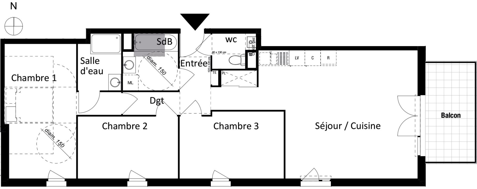 Appartement T4 de 82,52 m2 &agrave; Jassans-Riottier Centre