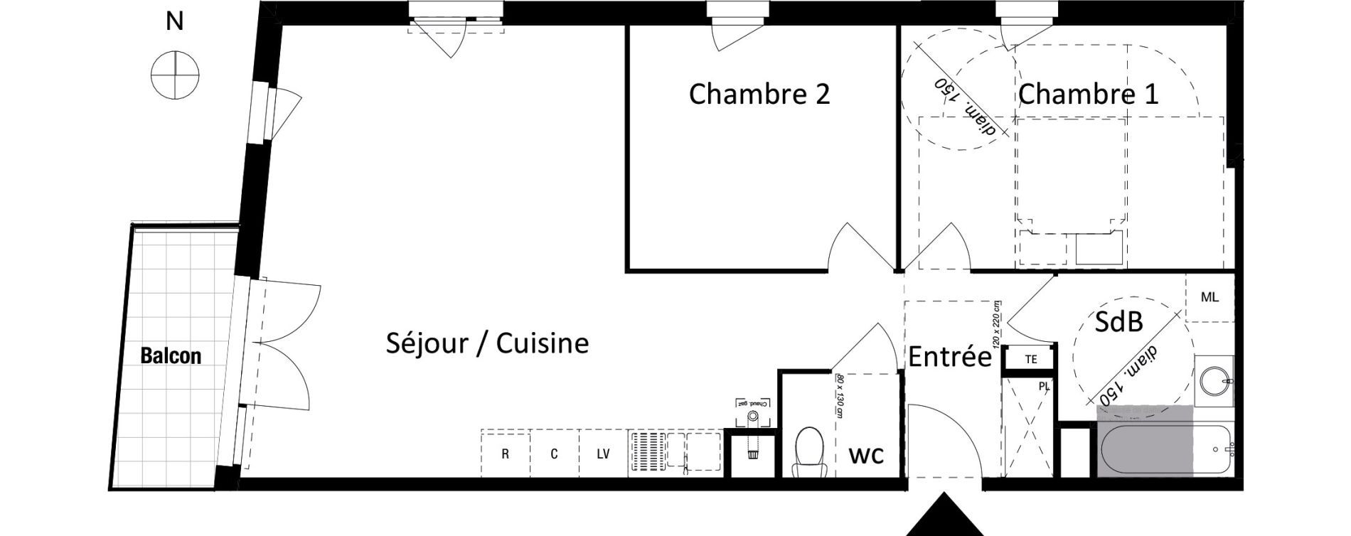 Appartement T3 de 66,51 m2 &agrave; Jassans-Riottier Centre