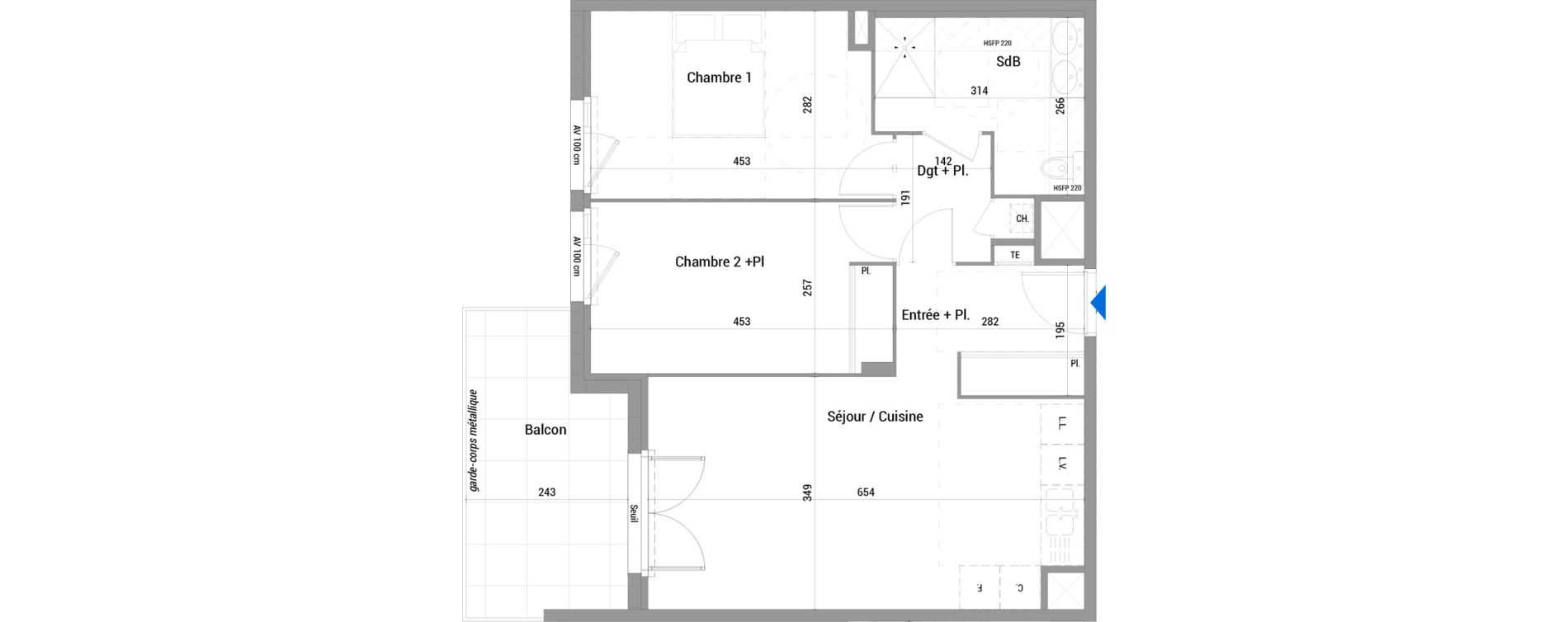 Appartement T3 de 60,15 m2 &agrave; Jassans-Riottier Centre