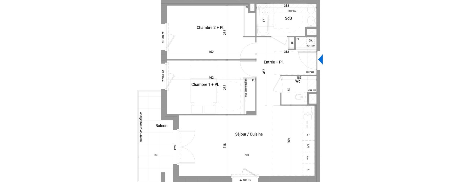 Appartement T3 de 65,05 m2 &agrave; Jassans-Riottier Centre