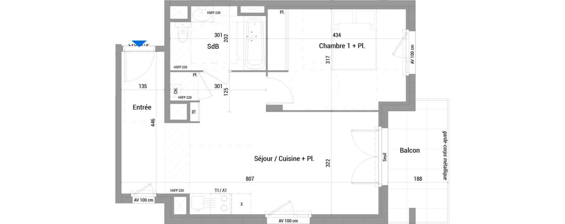 Appartement T2 de 49,00 m2 &agrave; Jassans-Riottier Centre