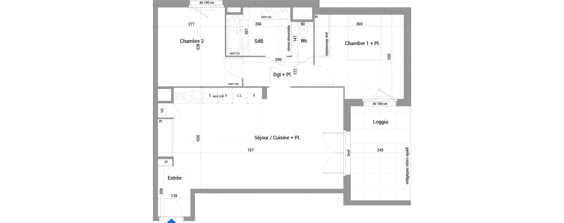 Appartement T3 de 64,90 m2 &agrave; Jassans-Riottier Centre