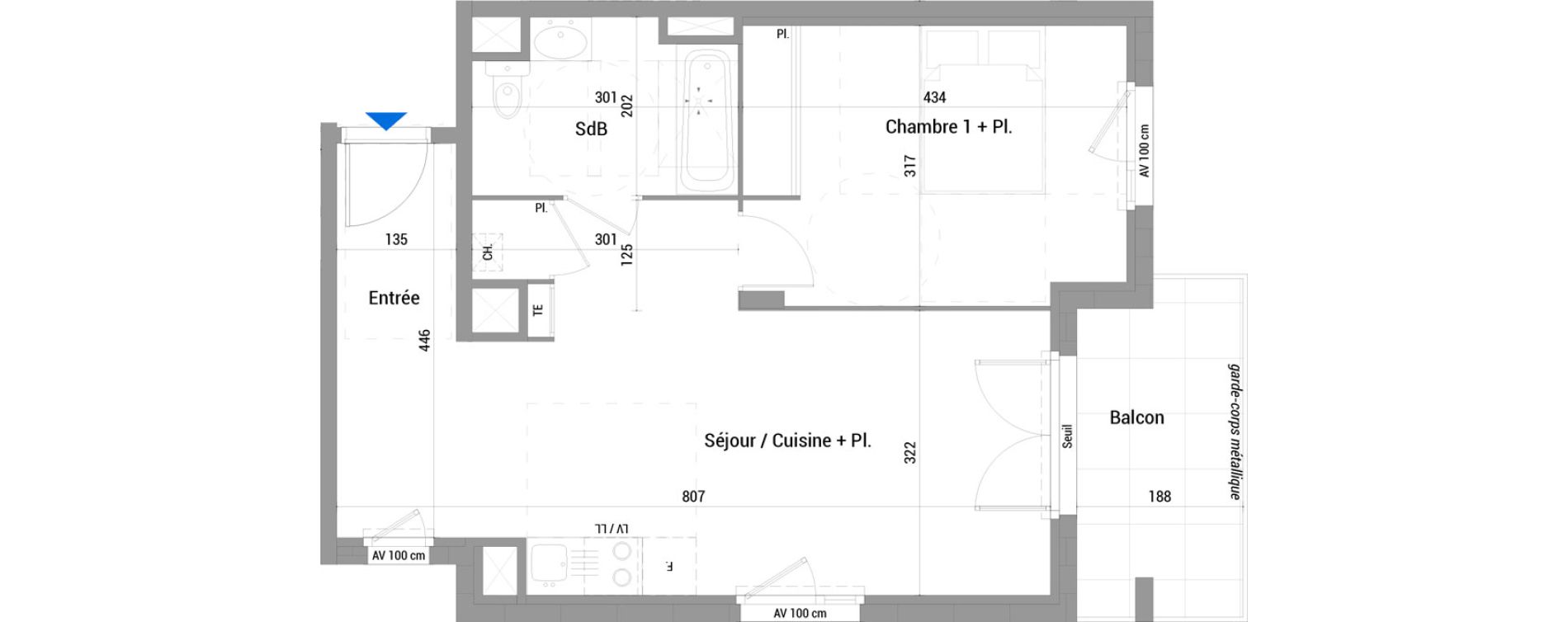 Appartement T2 de 49,00 m2 &agrave; Jassans-Riottier Centre