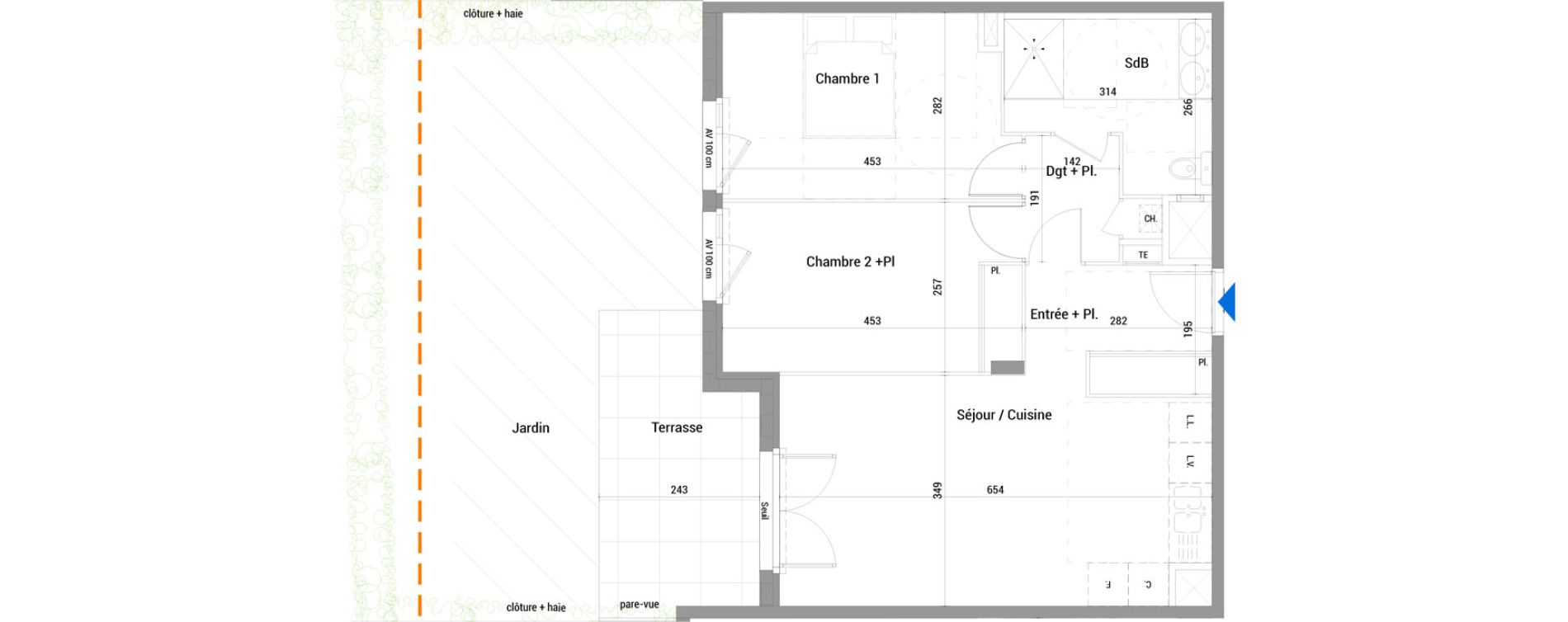 Appartement T3 de 60,15 m2 &agrave; Jassans-Riottier Centre