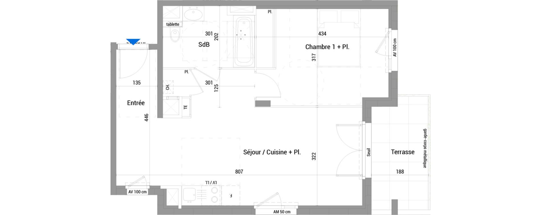 Appartement T2 de 49,00 m2 &agrave; Jassans-Riottier Centre