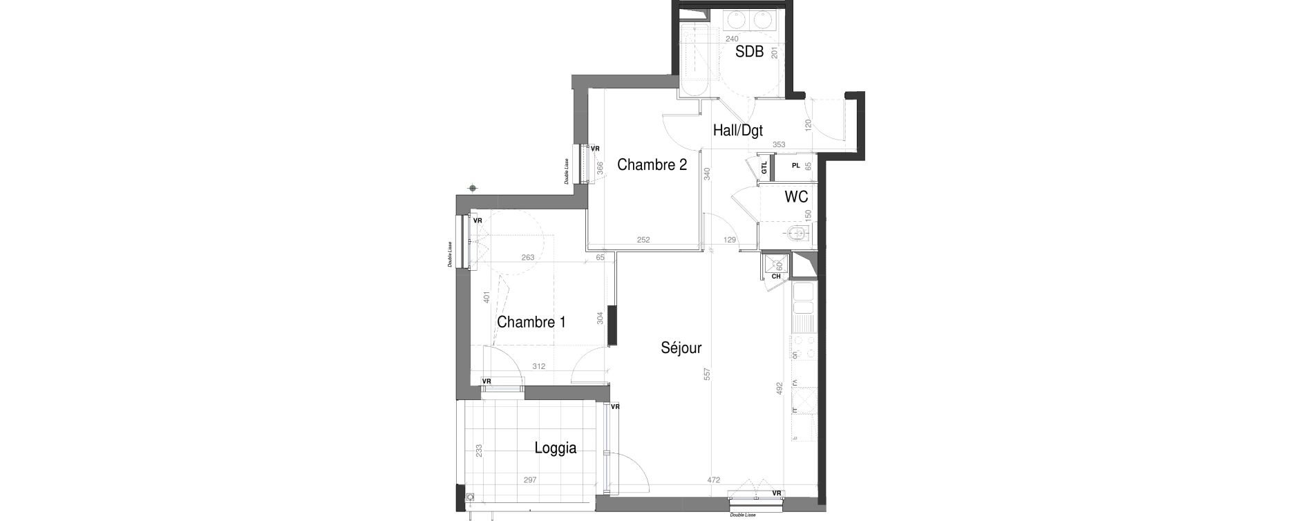 Appartement T3 de 61,06 m2 &agrave; Jassans-Riottier Centre